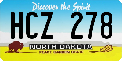 ND license plate HCZ278