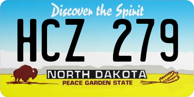 ND license plate HCZ279