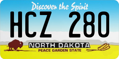 ND license plate HCZ280