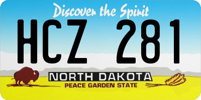 ND license plate HCZ281