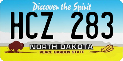 ND license plate HCZ283