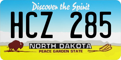 ND license plate HCZ285