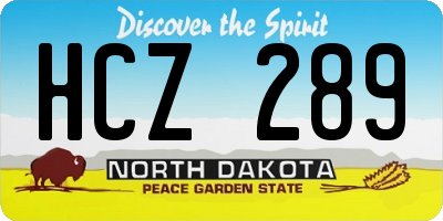 ND license plate HCZ289