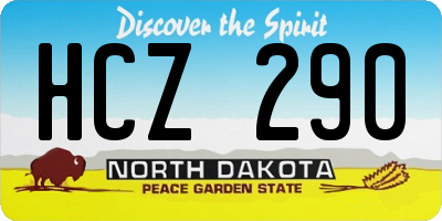 ND license plate HCZ290