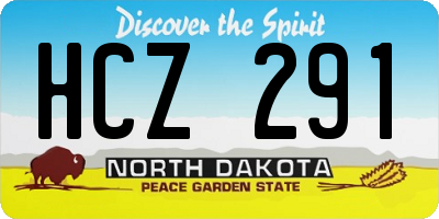 ND license plate HCZ291
