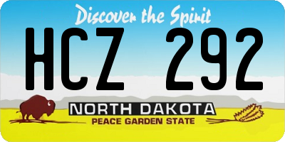 ND license plate HCZ292