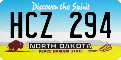 ND license plate HCZ294