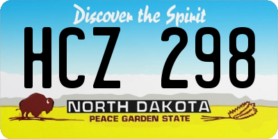 ND license plate HCZ298
