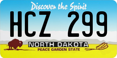 ND license plate HCZ299