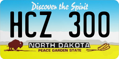 ND license plate HCZ300