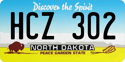 ND license plate HCZ302