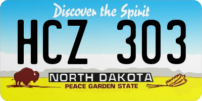 ND license plate HCZ303
