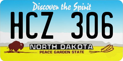 ND license plate HCZ306