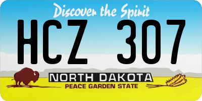 ND license plate HCZ307