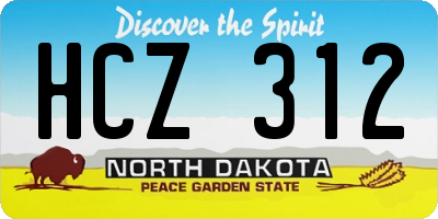 ND license plate HCZ312
