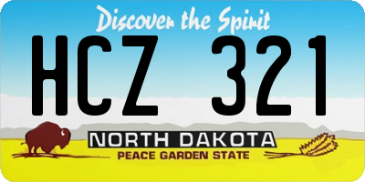 ND license plate HCZ321