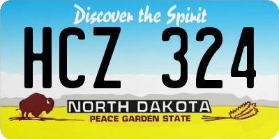 ND license plate HCZ324