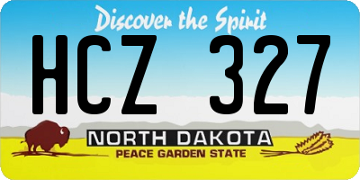 ND license plate HCZ327