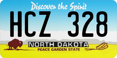 ND license plate HCZ328