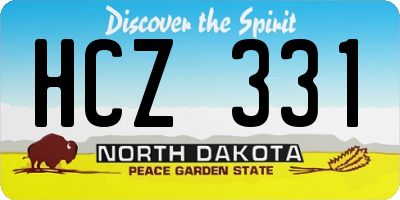 ND license plate HCZ331