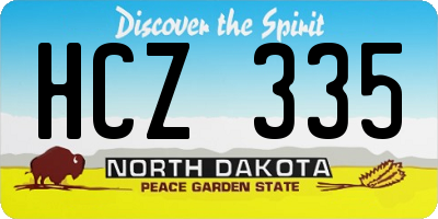 ND license plate HCZ335