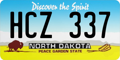 ND license plate HCZ337