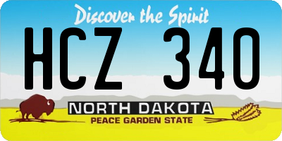 ND license plate HCZ340