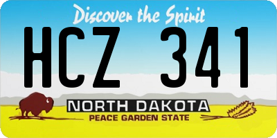 ND license plate HCZ341
