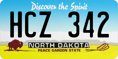 ND license plate HCZ342