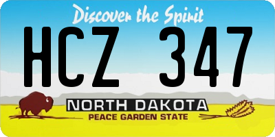 ND license plate HCZ347