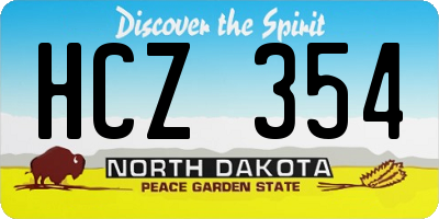 ND license plate HCZ354