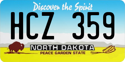 ND license plate HCZ359