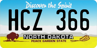 ND license plate HCZ366