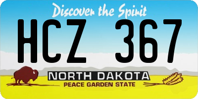 ND license plate HCZ367