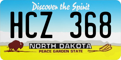 ND license plate HCZ368
