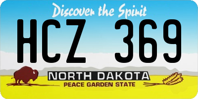 ND license plate HCZ369