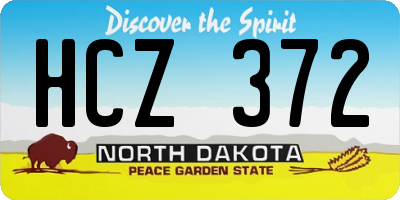 ND license plate HCZ372