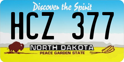 ND license plate HCZ377