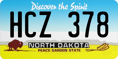 ND license plate HCZ378