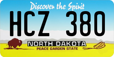 ND license plate HCZ380