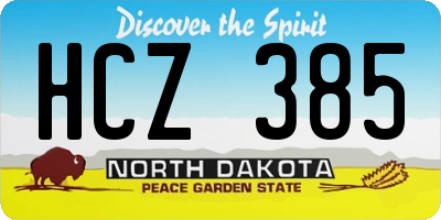 ND license plate HCZ385