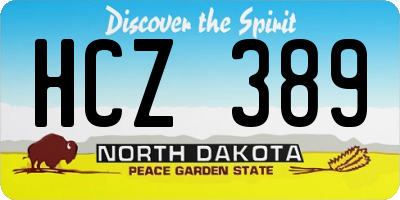 ND license plate HCZ389