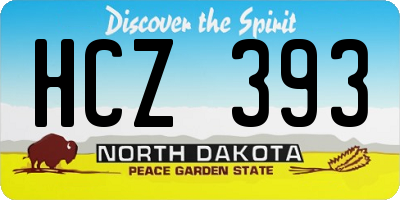 ND license plate HCZ393