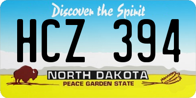 ND license plate HCZ394
