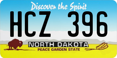 ND license plate HCZ396