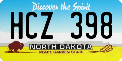 ND license plate HCZ398