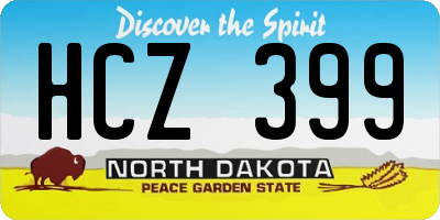 ND license plate HCZ399