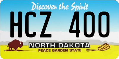 ND license plate HCZ400