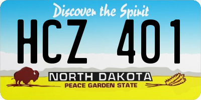 ND license plate HCZ401