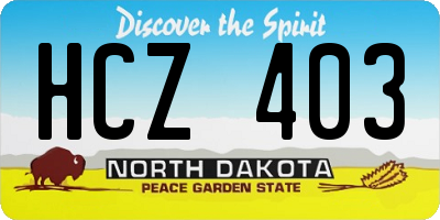 ND license plate HCZ403